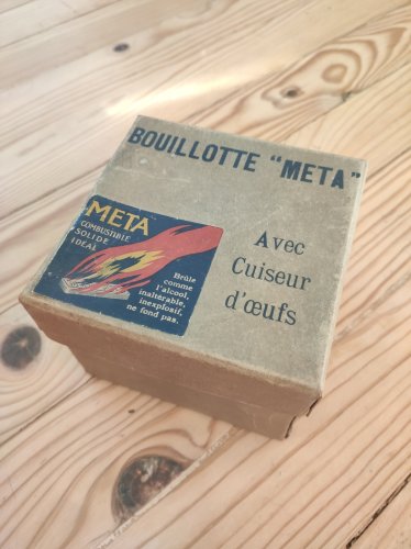 Rare Ensemble Bouillote "META" & Cuiseur d'Oeufs - Complet boîte d'origine