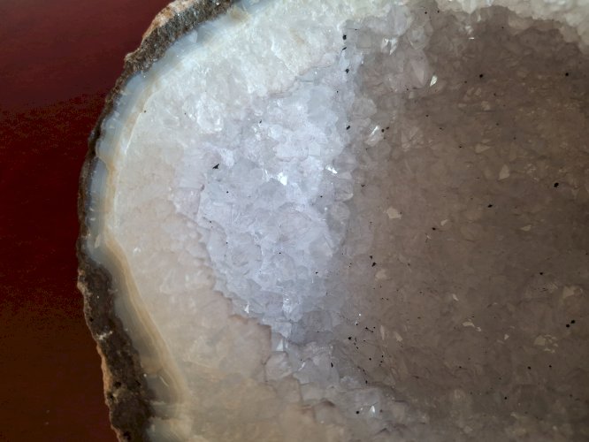 Rare et magnifique Coconut Las Choyas Mexique géode agate et quartz