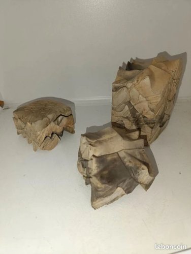 rare et tres original sculpture- casse tete en argile ou terre cuite signé sous la base en bon etat