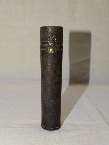 -RARE ETUI D'ARCHITECTE XVIIIe demi PIED de ROY COMPAS ARGENT ETUI GALUCHAT   D