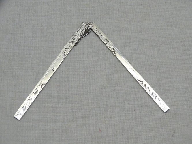 -RARE ETUI D'ARCHITECTE XVIIIe demi PIED de ROY COMPAS ARGENT ETUI GALUCHAT   D