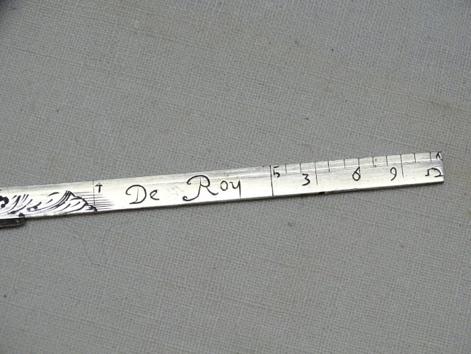 -RARE ETUI D'ARCHITECTE XVIIIe demi PIED de ROY COMPAS ARGENT ETUI GALUCHAT   D