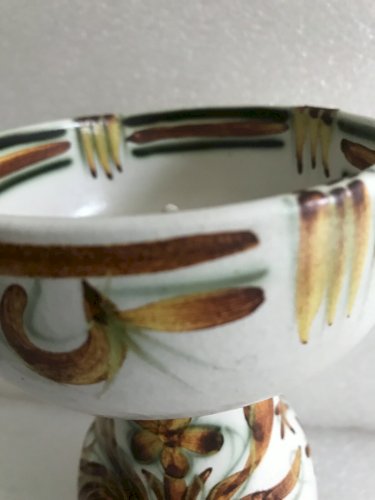 rare faience céramique Quimper pique cierge bougeoir façon diabolo Kéraluc