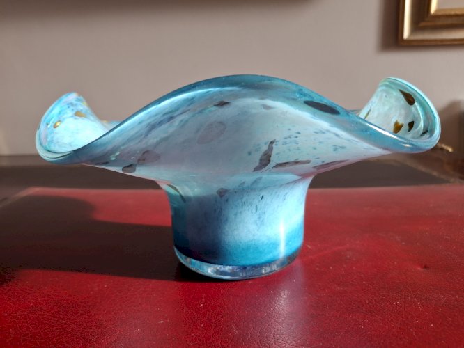 Rare grande coupe en verre Jean-Michel Operto signée de 23 cm