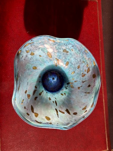 Rare grande coupe en verre Jean-Michel Operto signée de 23 cm