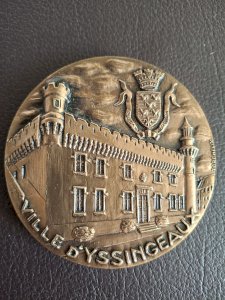 Rare grande médaille en bronze de la ville de Yssingeaux Haute Loire 322 grammes