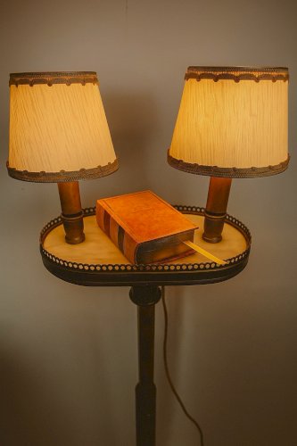Rare GUÉRIDON porte Lumière Louis XVI Table Appoint En Acajou Hauteur Réglable