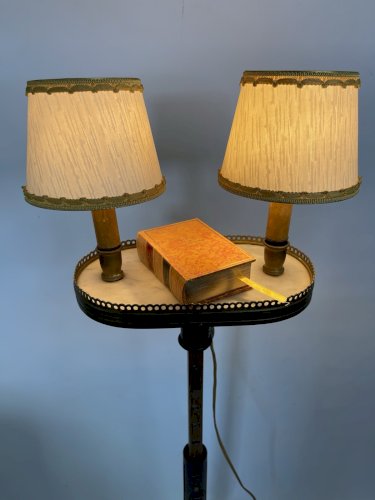 Rare GUÉRIDON porte Lumière Louis XVI Table Appoint En Acajou Hauteur Réglable