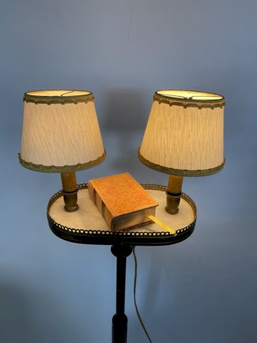 Rare GUÉRIDON porte Lumière Louis XVI Table Appoint En Acajou Hauteur Réglable