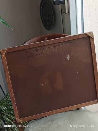 rare huile sur panneau représentant l'Hotel La Frenaie à Sefrou 1930