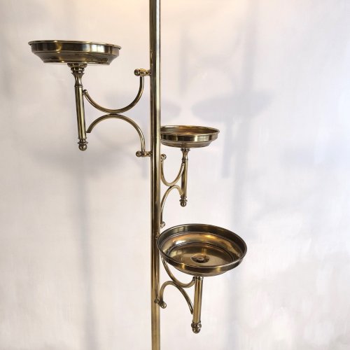 ✨? Rare Lampadaire vintage postmoderne en laiton doré – 3 soucoupes – 183 cm ? ✨ 