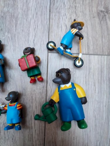 rare lot de 5 petites figurines des annees 90 petit ours brun en bon etat