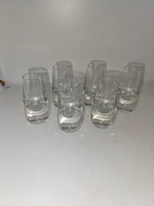 rare set of 6 shot or liqueur glasses by Peill and Putzler from around 1950-1960 in crystal, in good condition
