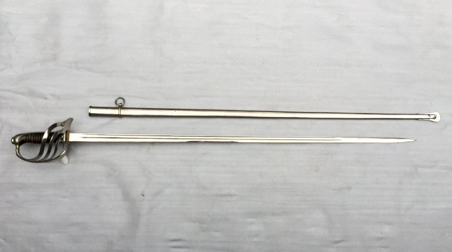 ✔RARE & LUXUEUX SABRE DOFFICIER FRANCAIS,  PETIT FILS & BAILHACHE  MONOGRAMME EN OR, XIX, ORIGINAL
