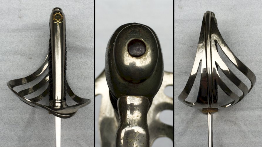 ✔RARE & LUXUEUX SABRE DOFFICIER FRANCAIS,  PETIT FILS & BAILHACHE  MONOGRAMME EN OR, XIX, ORIGINAL