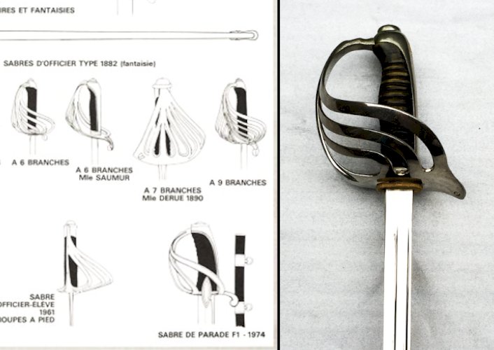 ✔RARE & LUXUEUX SABRE DOFFICIER FRANCAIS,  PETIT FILS & BAILHACHE  MONOGRAMME EN OR, XIX, ORIGINAL
