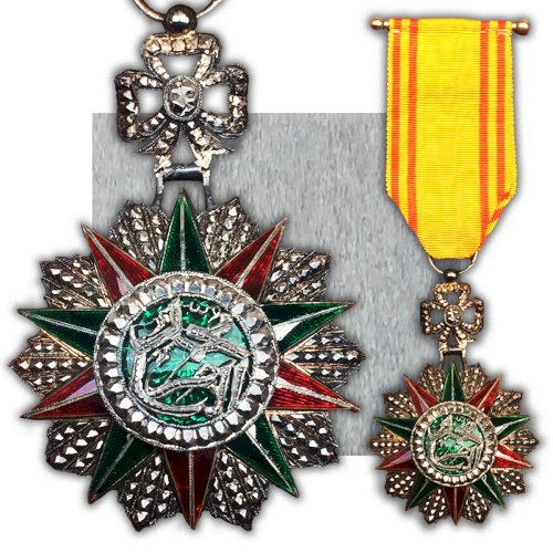 RARE & MASSIF BIJOU-ORDRE-MÉDAILLE NICHAN IFTIKHAR M1837 ARGENT / SILVER 1906-22 ORIGINAL