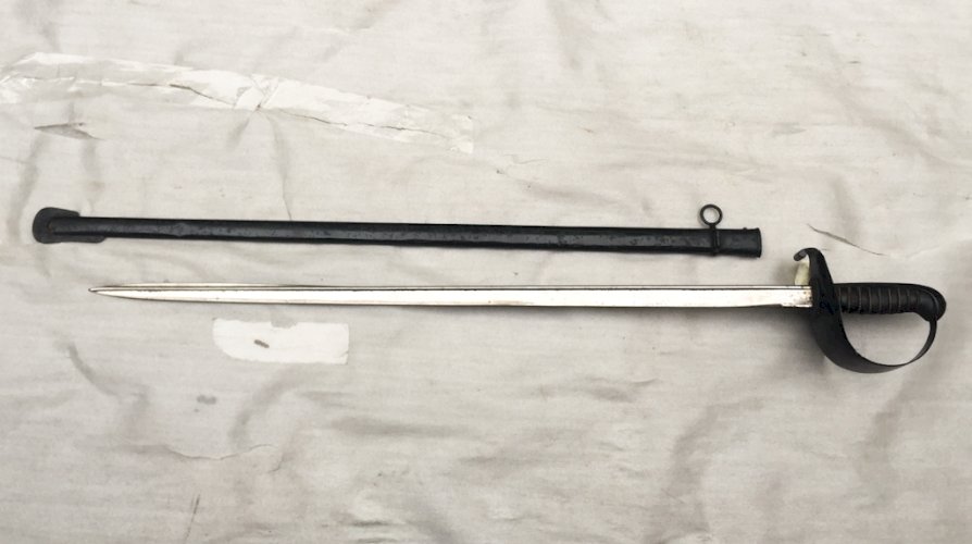 RARE & MASSIF SABRE PALASH ANGLAIS LAME : '' WEYERSBERG KIRSCHBAUM CO.SOLINGEN '', XIX, ORIGINAL