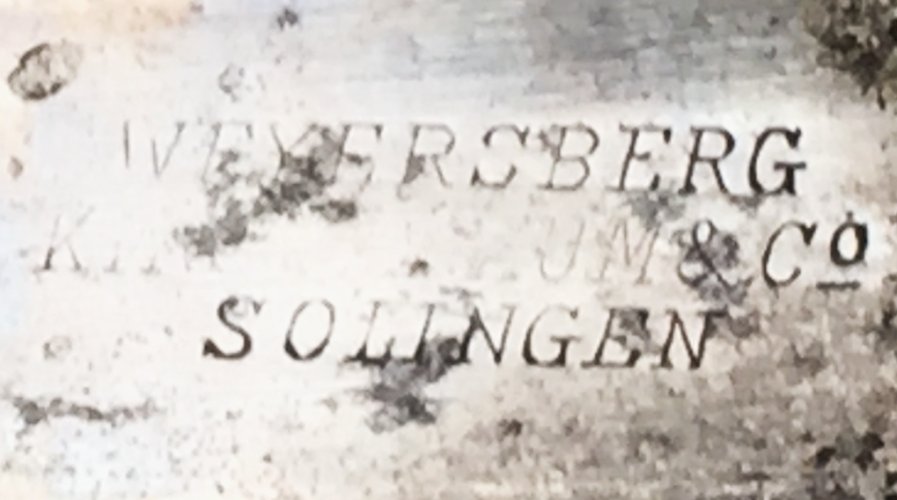 RARE & MASSIF SABRE PALASH ANGLAIS LAME : '' WEYERSBERG KIRSCHBAUM CO.SOLINGEN '', XIX, ORIGINAL