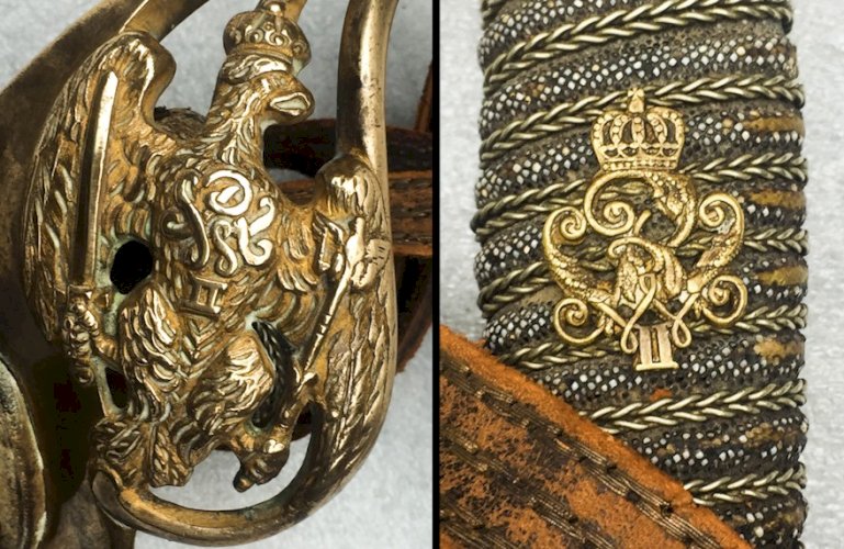 RARE & MASSIF SABRE PALASH D'OFFICIER PRUSSIEN M1889 WW1 KAISER ORIGINAL