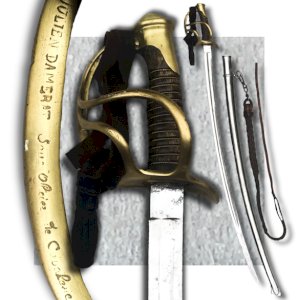 RARE & MASSIVE FRENCH NCO PALASH SABRE, LIGHT CAVALRY, JULIEN DEMERAT, XIX, ORIGINAL