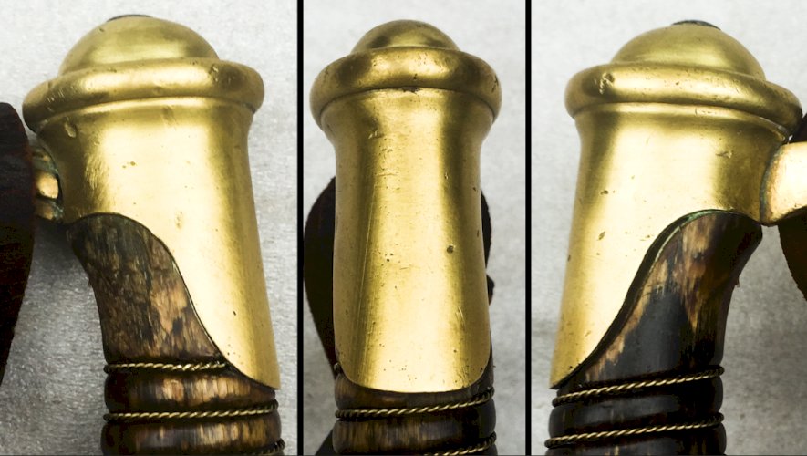 RARE & MASSIF SABRE PALASH SOUS-OFF. FRANCAIS, CAVALERIE LEGERE, JULIEN DEMERAT, XIX, ORIGINAL