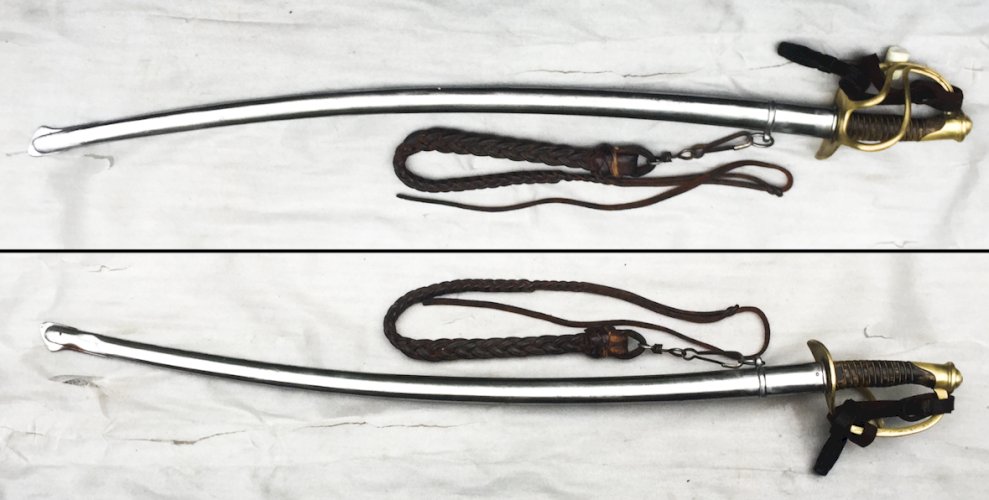 RARE & MASSIF SABRE PALASH SOUS-OFF. FRANCAIS, CAVALERIE LEGERE, JULIEN DEMERAT, XIX, ORIGINAL