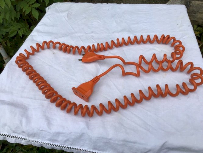 RARE Matériel électricité ancienne rallonge orange vintage 60/70