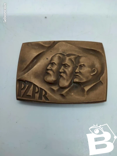 Rare medaille PZPR polonaise en bronze des annees 70-80 en bon etat
