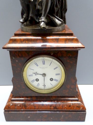 -RARE PENDULE XIX MOUVEMENT & BRONZE FONDEUR DELAFONTAINE CORNEILLE CAFFIERI