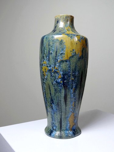 Rare petit vase ancien Alfred Renoleau grès émaux cristallins art déco