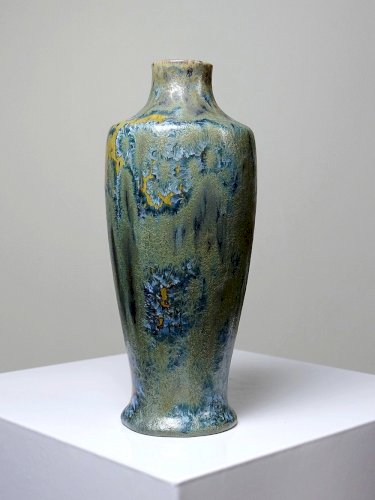 Rare petit vase ancien Alfred Renoleau grès émaux cristallins art déco