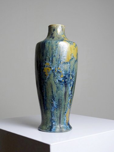 Rare petit vase ancien Alfred Renoleau grès émaux cristallins art déco