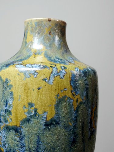 Rare petit vase ancien Alfred Renoleau grès émaux cristallins art déco