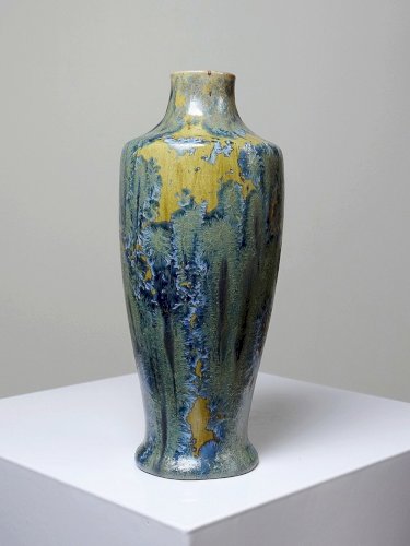 Rare petit vase ancien Alfred Renoleau grès émaux cristallins art déco