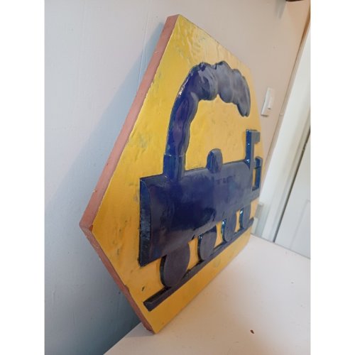 Rare Plaque en Terre cuite émaillée SNCF