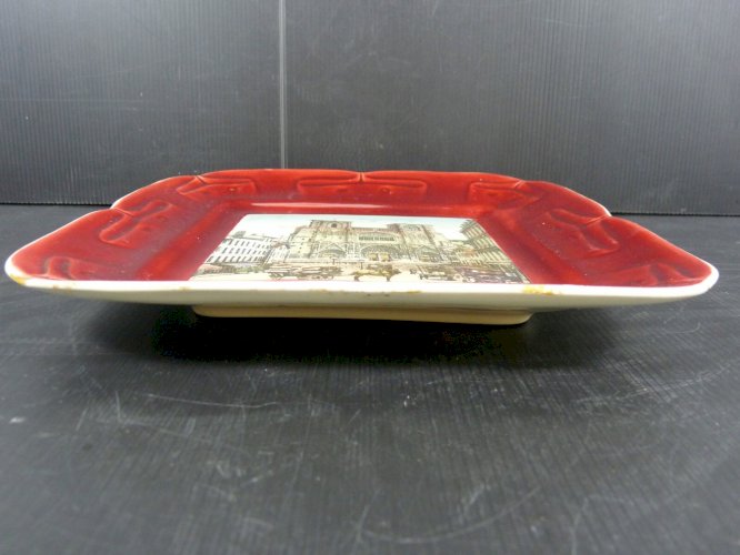 Rare Plat Carré Photocéramique Neurdein Frères & Sarreguemines Cathedrale Vienne