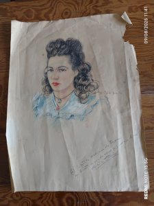 rare portrait de femme de 1944 signé Enrico Fumi 