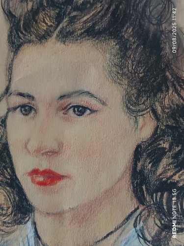 rare portrait de femme de 1944 signé Enrico Fumi 