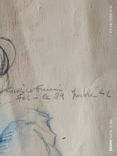 rare portrait de femme de 1944 signé Enrico Fumi 