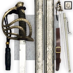 RARE SABRE BELGE '' ALBERT 1ER CARL EICKHORN '' OFFICIER M1889 POUR LE ROI ET LE PATRIE '' ORIGINAL