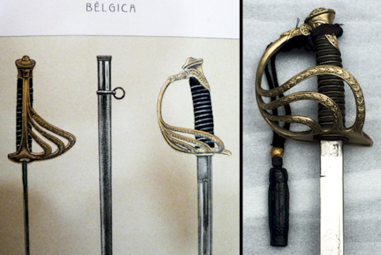 RARE SABRE BELGE  ALBERT 1ER CARL EICKHORN  OFFICIER M1889 POUR LE ROI ET LE PATRIE  ORIGINAL