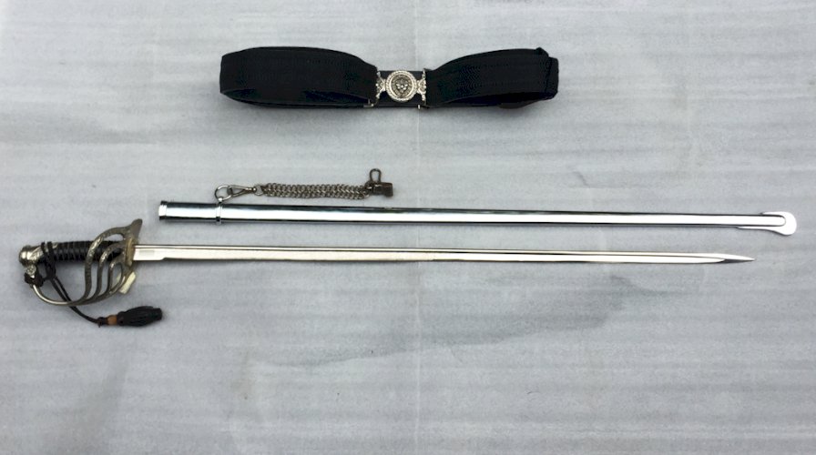 RARE : SABRE OFF. GENDARME BELGE BRUXELLES FONSON M1889 - POUR LE ROI ET LE PATRIE - ORIGINAL
