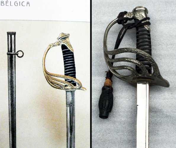 RARE : SABRE OFF. GENDARME BELGE BRUXELLES FONSON M1889 - POUR LE ROI ET LE PATRIE - ORIGINAL