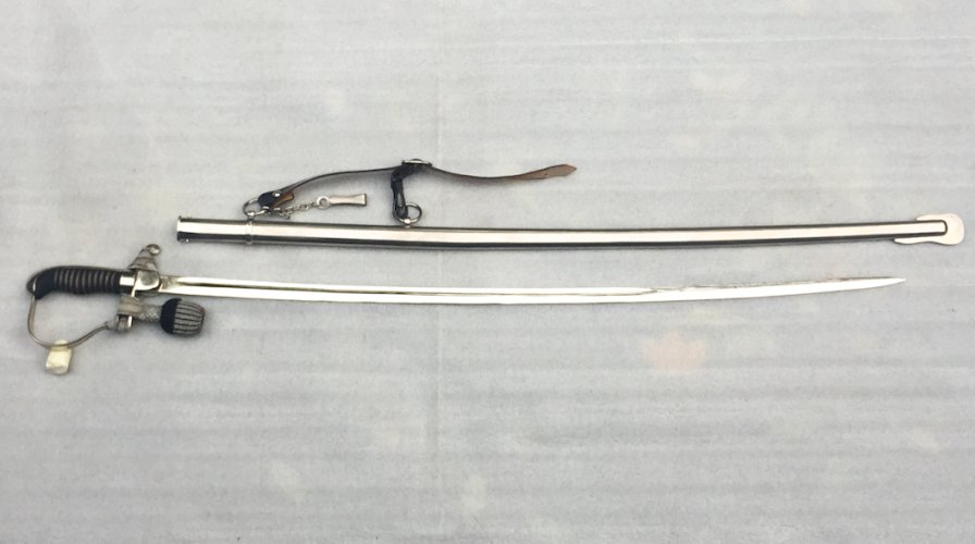 RARE & SUBLIME SABRE ALLEMAGNE DE L'OUEST : CHEF DE TRAIN '' KARL LAUSCHNER '' FUSILIERS XX ORIGINAL