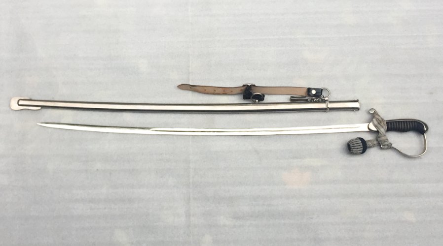 RARE & SUBLIME SABRE ALLEMAGNE DE L'OUEST : CHEF DE TRAIN '' KARL LAUSCHNER '' FUSILIERS XX ORIGINAL