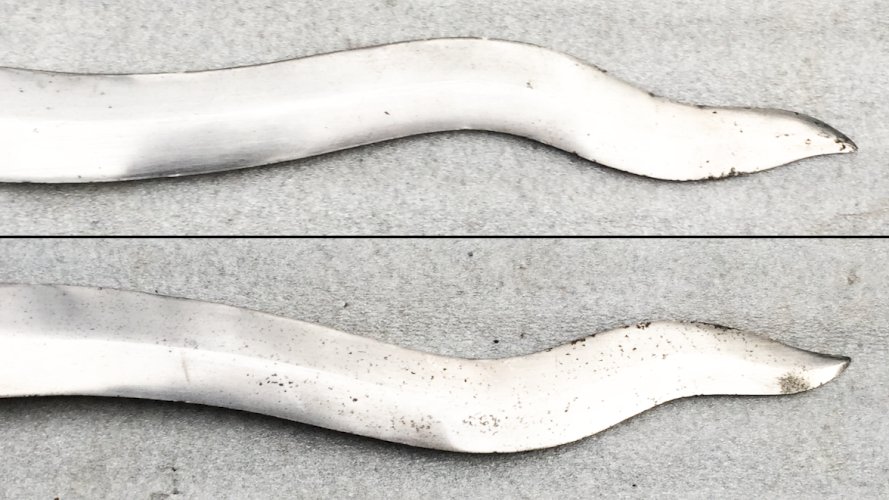 RARE & SUPERBE DAGUE - GLAIVE TURQUE OU INDIEN, LAME CROCHUE DE TYPE KRIS ORIGINAL