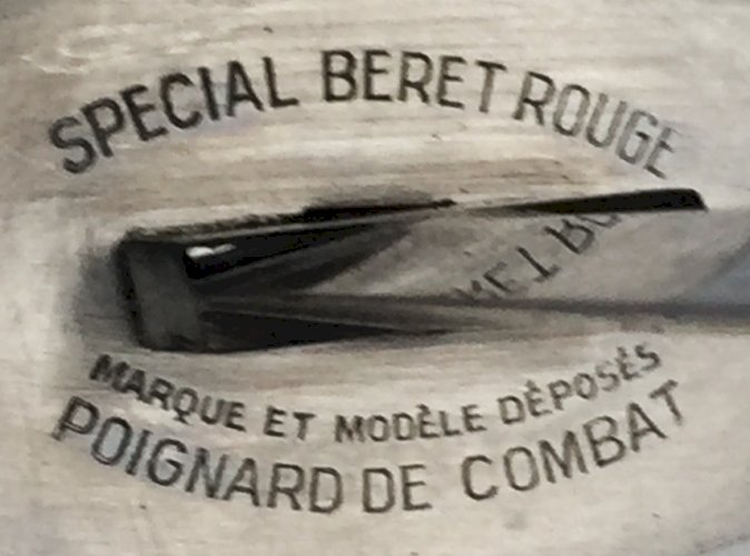 RARE & SUPERBE GRAND/COUTEAU POIGNARD, PARACHUTISTE FRANCAIS, BERET ROUGE, XX, ORIGINAL §2