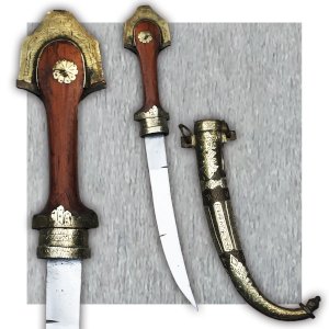RARE & SUPERB SHORT SABRE KANDJAR / KHANDJAR / KINJAL / JAMBYA / KOUMIA XIX ORIGINAL