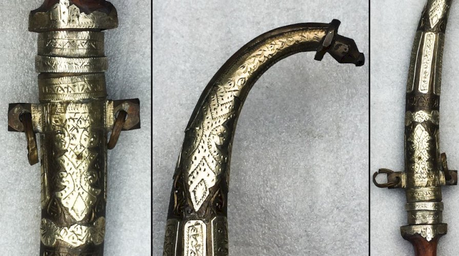 RARE & SUPERBE SABRE COURT KANDJAR / KHANDJAR / KINJAL / JAMBYA / KOUMIA XIX ORIGINAL